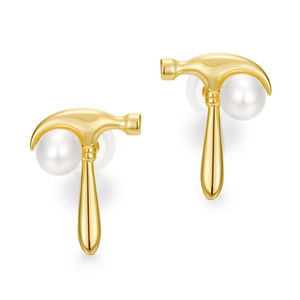 Pearl Earrings Hammer Stud Earrings unique earring
